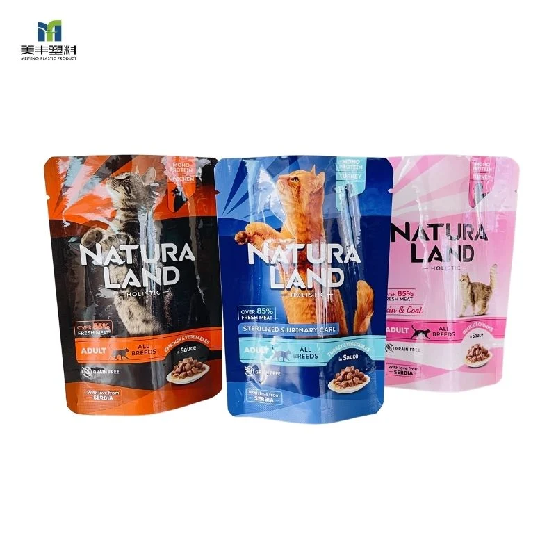 Custom Printing High Barrier Glossy Wet Cat Dog Food Doypack Plastic Bagziplock Aluminum Foil Smell Proof Pet Snacks Retort Pouch Mylar Packaging Stand up Pouch