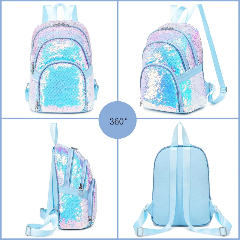 Cute Mini Sparkly Bookbag School Bag Purse Reversible Sequins Backpack for Women Girls