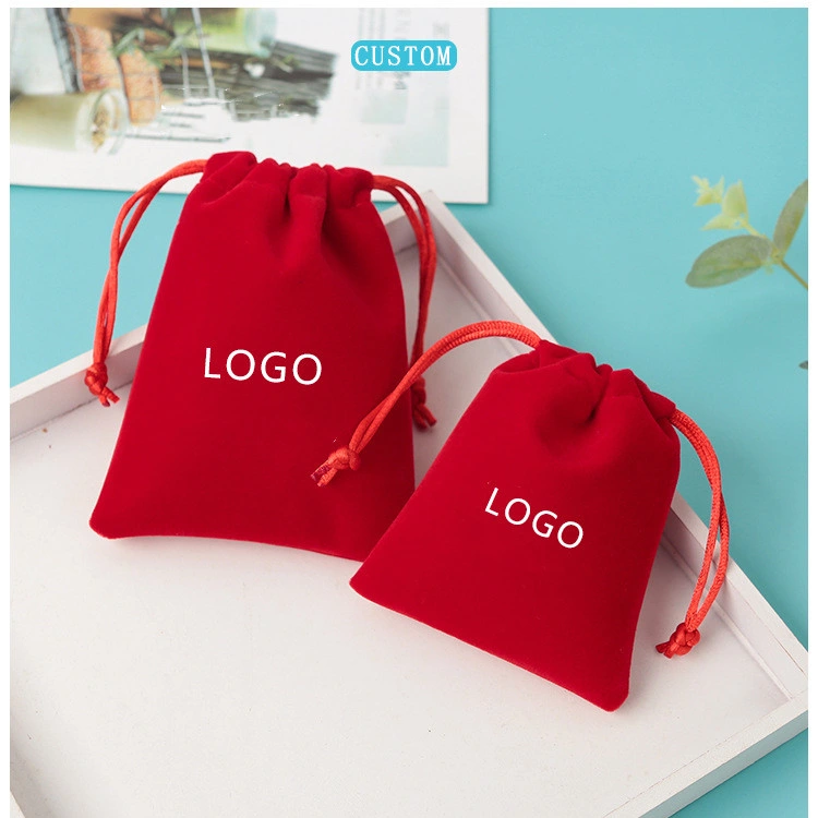 Wholesale Luxury Velvet Jewelry Pouches with Custom Logo Velvet Drawstring Bag