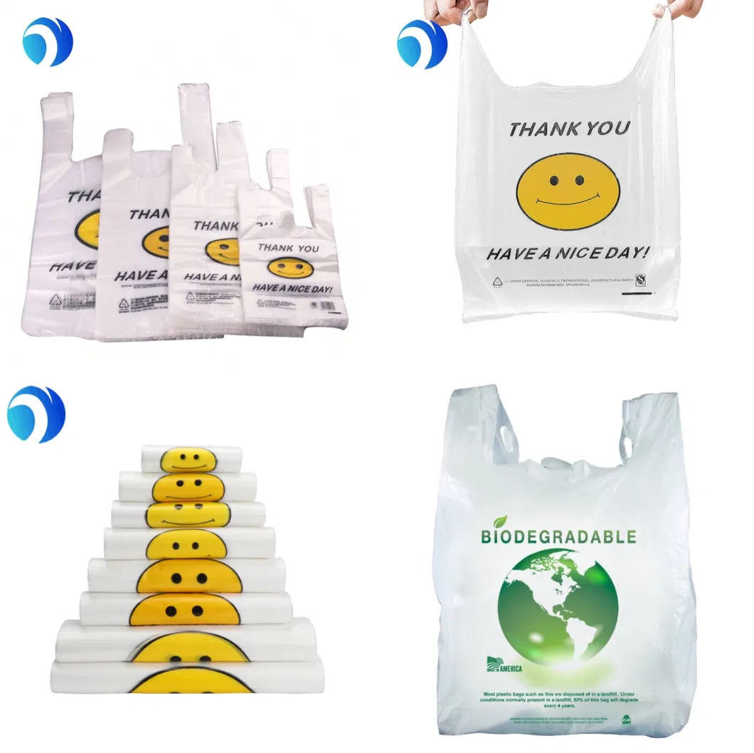 Manufacturer Ziplock Trash Rubbish Compost Biodegradable T-Shirt Heavy Duty HDPE PLA LDPE Dog Poop Diaper Nappy Vest Food Flat Wstring Garbage Plastic Bag