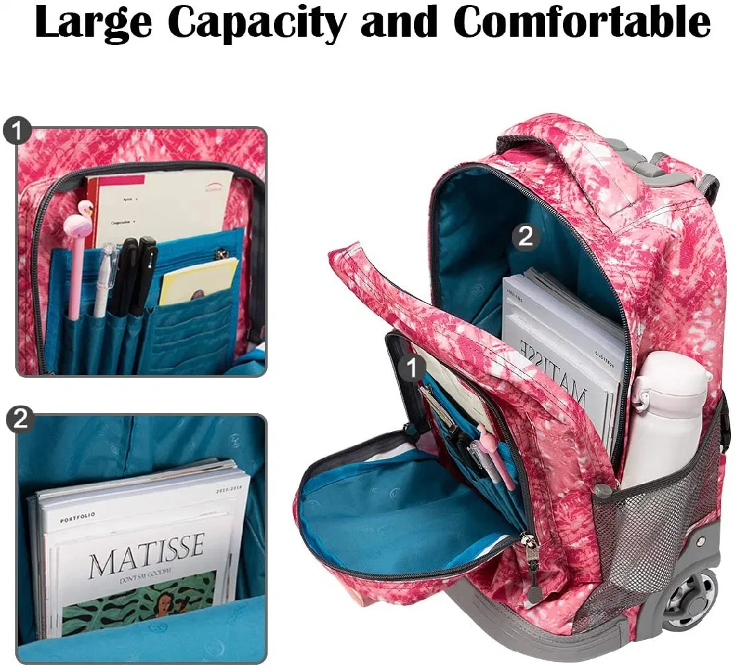 18 Inches Wheeled Rolling Luggage Bag for Boys and Girls School Student Books Laptop Travel Trolley Bag