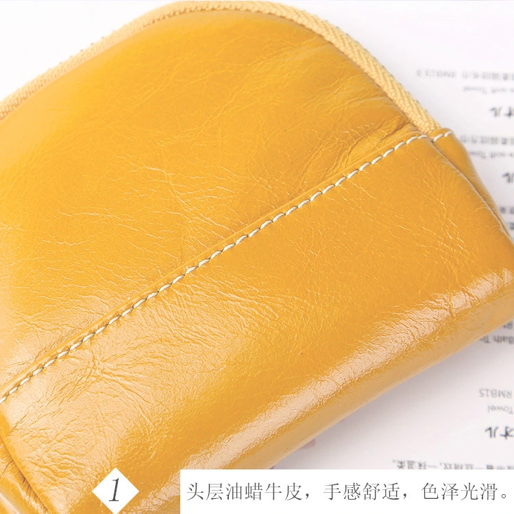 Wholesale Fashion Style Genuine Leather Coin Wallet Multi-Functional Coin Wallet Creative Zipper Key Storage Stylish Small Ladies Bag Card Zipper Mini Pouch