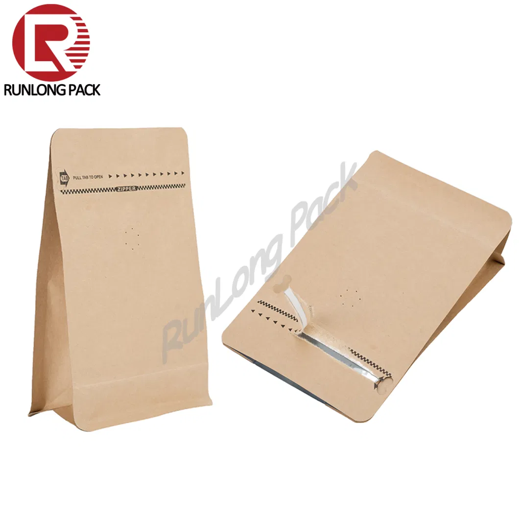 Premium Natural Kraft Paper Stand-up Pouch with Window for Maca Powder, Brown Color