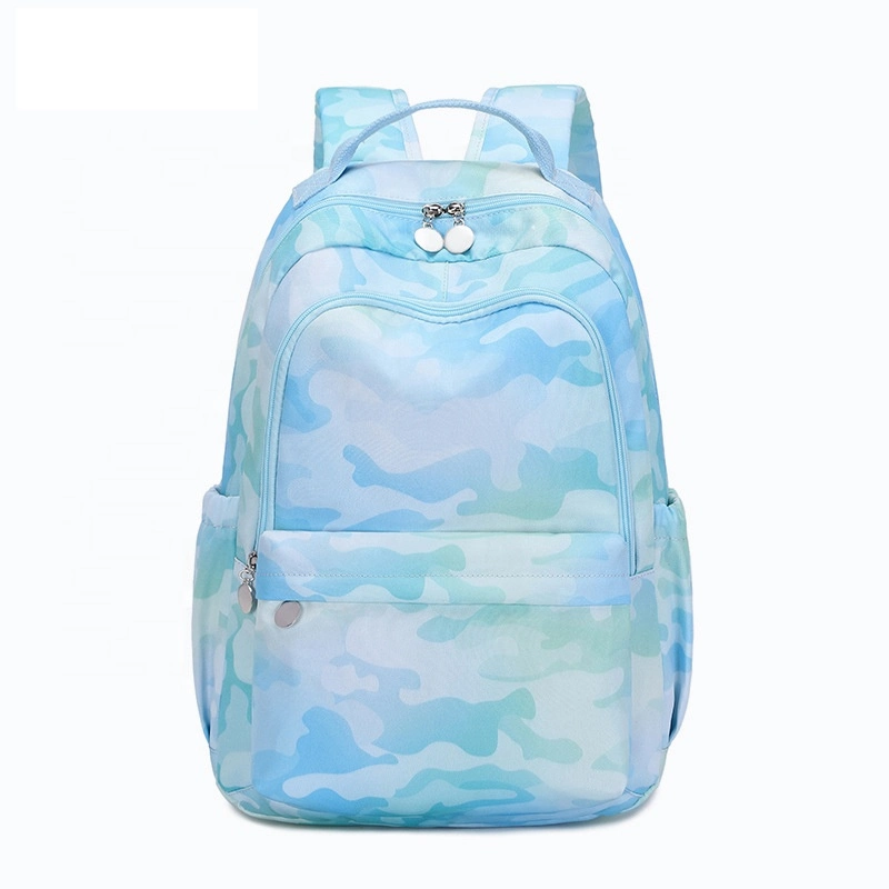 High Grade Girl Campus Students Hot Sale Colorful Printing Lightweight Nylon School Bag