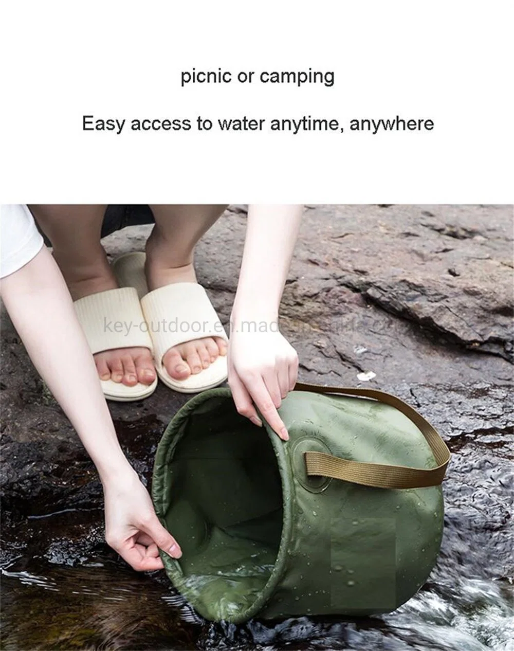 Folding Bucket Water Tank Fishing Bucket Outdoor Portable Water Storage Large Telescopic PVC Fabric Cloth Water Bag