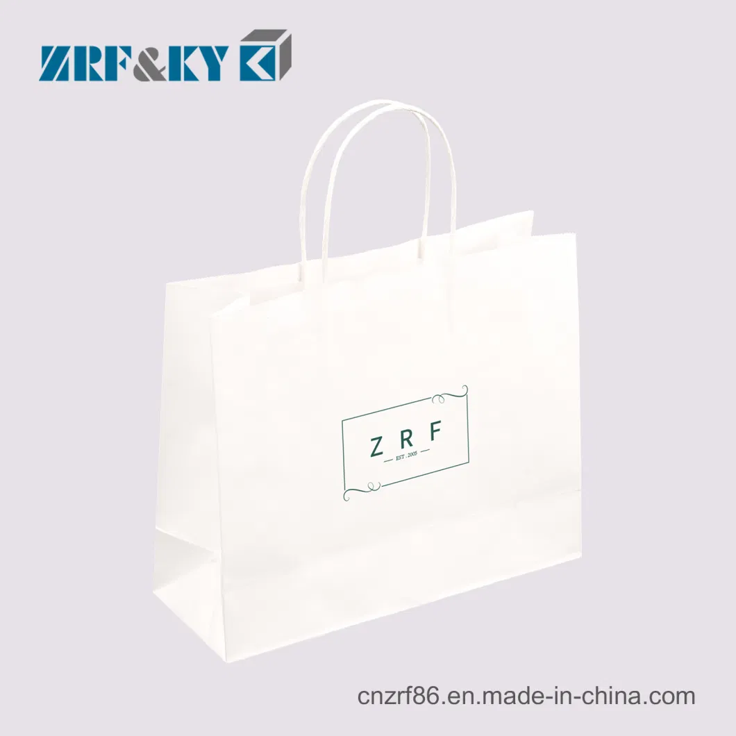 Custom Printed Kraft Paper Apparel/Cosmetics/Gift/Shopping Bags Bulk with Handles Wholesale