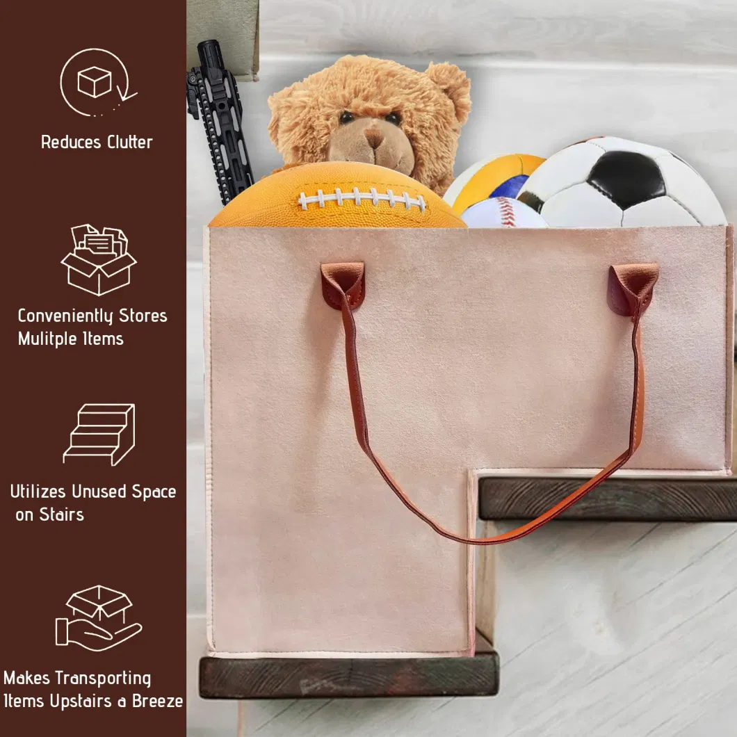 Felt Toy Storage Basket Toy Storage Bag for Kids Felt Baby Nursery Diaper Caddy Storage Bag Basket