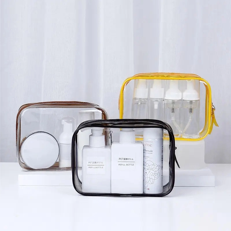 Small Clear Skin Care Organizer Bags Makeup Pouches Transparent PVC Cosmetic Bag