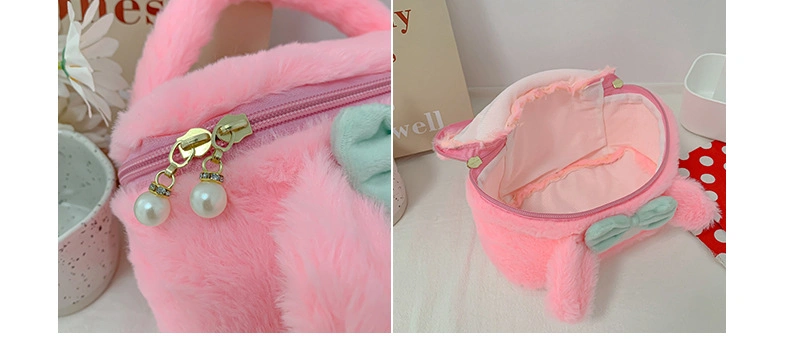 Cute Plush Cartoon Carrying Large Capacity Portable Storage Makeup Bag