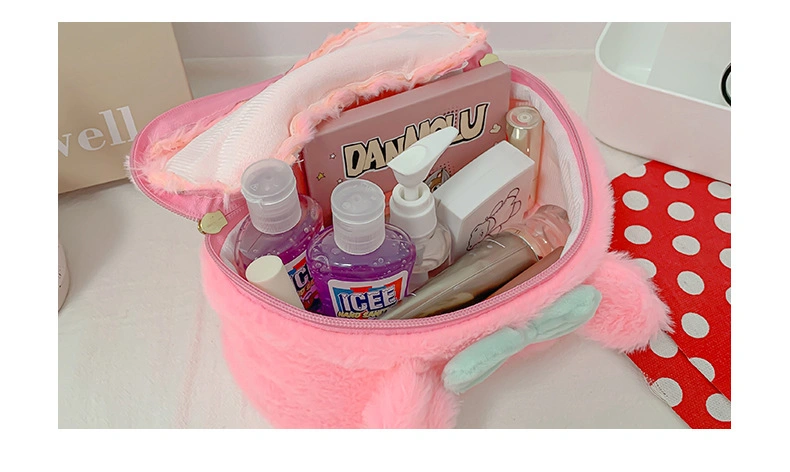 Cute Plush Cartoon Carrying Large Capacity Portable Storage Makeup Bag