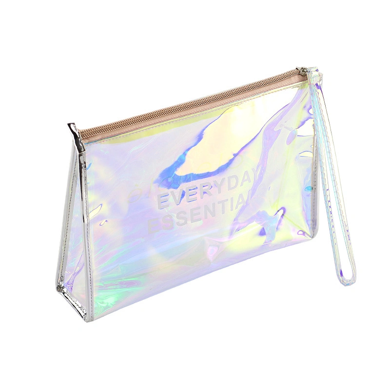 New Laser Transparent Makeup Bag Shinny TPU Clear Women Travel Cosmetic Bag