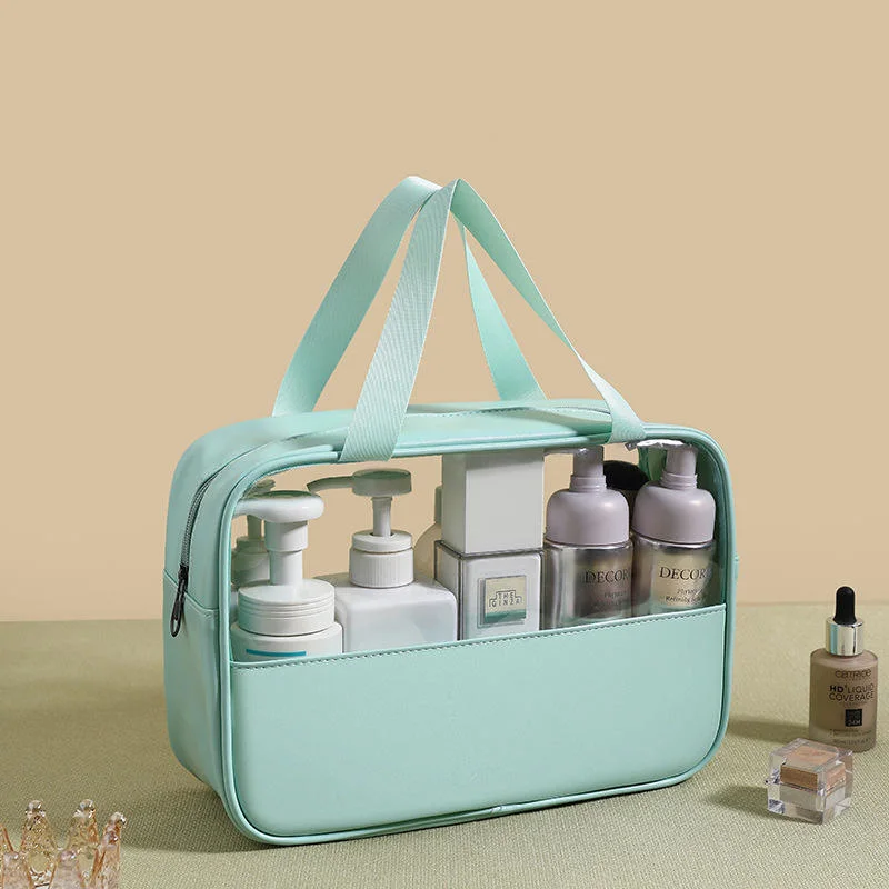 Factory Direct Supply Travel Portable PVC Waterproof Portable Makeup Cosmetic Bag with Zipper