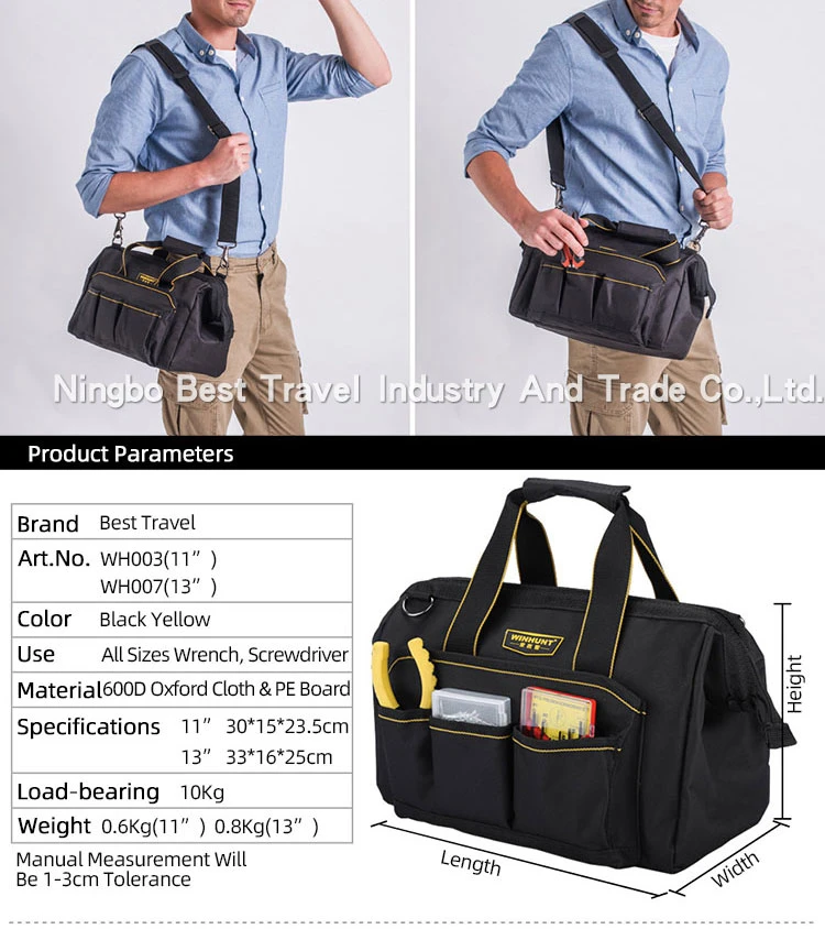 Customize Electrician Tool Kit Waterproof Shoulder Hardware Tool Bag