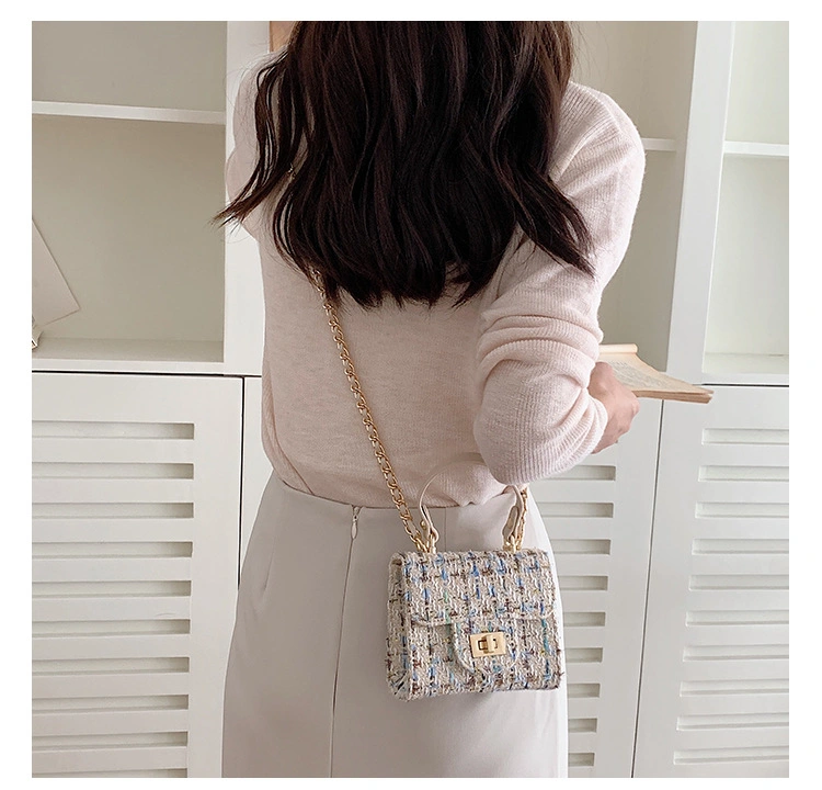 Niche High-End Portable Coin Purse Small Fragrance Style Pattern Chain Bag