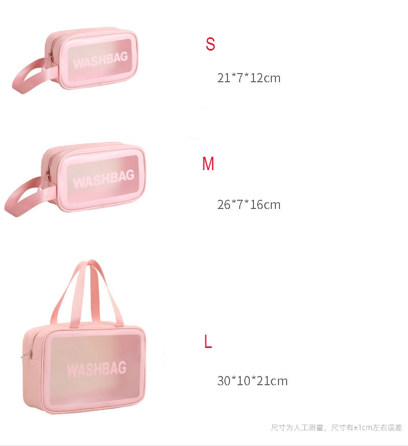 Factory Direct Supply Travel Portable PVC Waterproof Portable Makeup Cosmetic Bag with Zipper