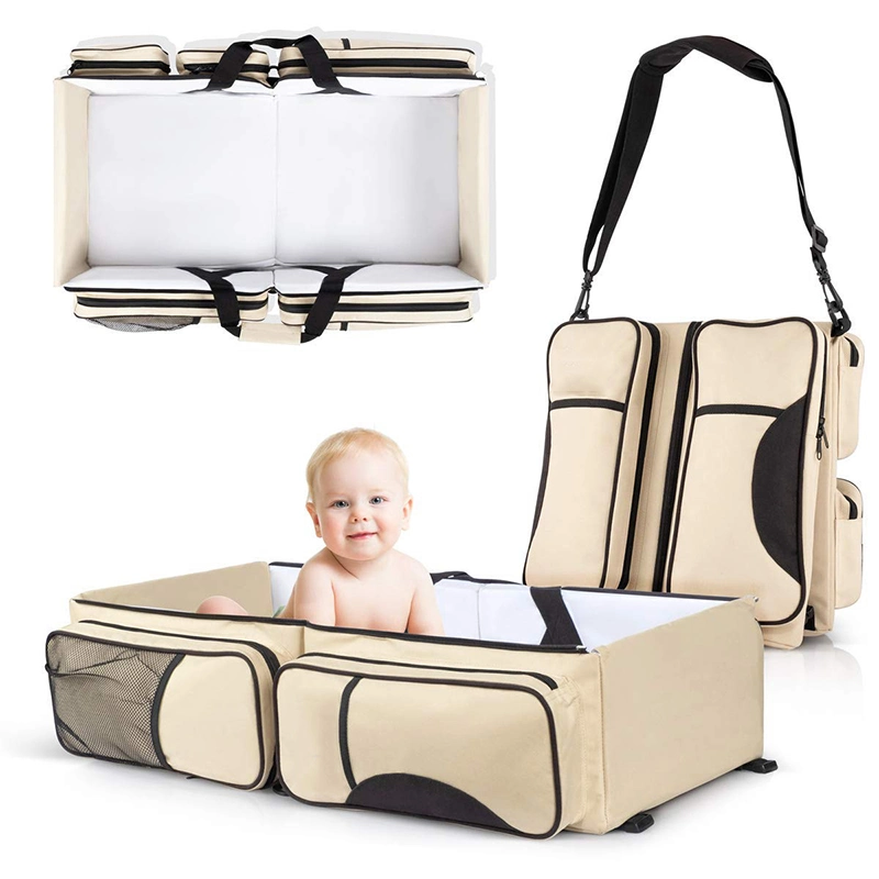 Portable Changing Table Infant Travel Bassinet Foldable Newborns Crib Diaper Bag