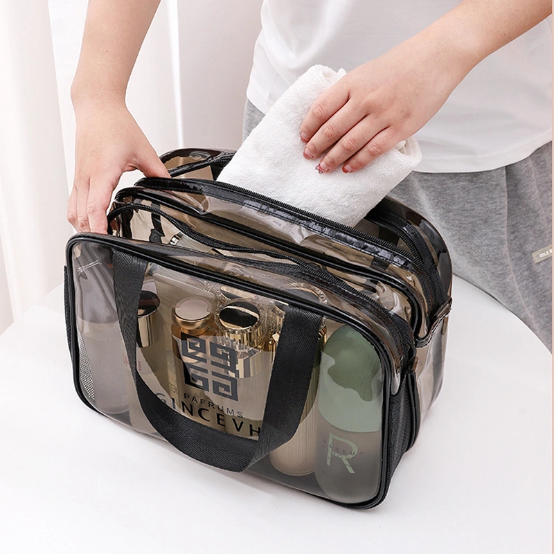 Customize Waterproof Clear Transparent Vinyl Plastic PVC EVA Zipper Pouch Makeup Toiletry Storage Purse Gift Skincare Packaging Travel Bath Washing Cosmetic Bag