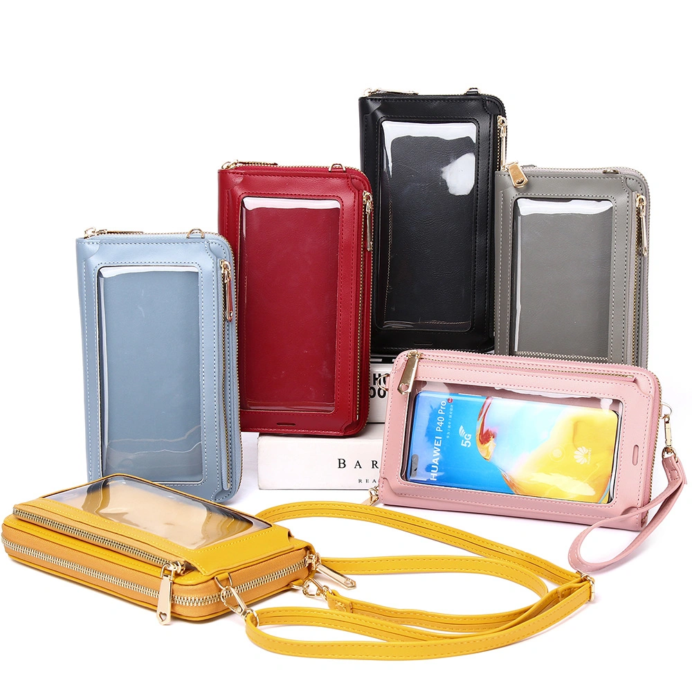 Hot Sale OEM Customized Screen Printing Logo Touch Screen Mobile Phone Bag Female Messenger Bag