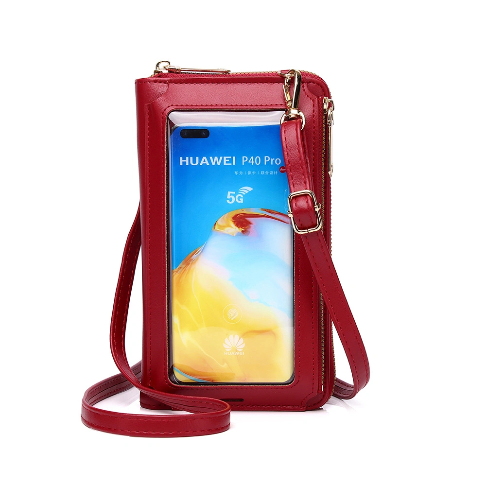 Hot Sale OEM Customized Screen Printing Logo Touch Screen Mobile Phone Bag Female Messenger Bag