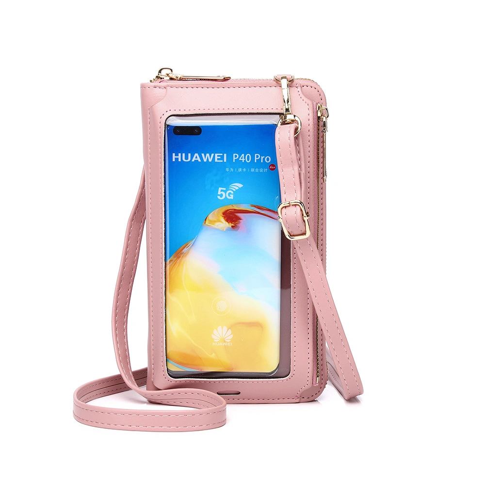 Hot Sale OEM Customized Screen Printing Logo Touch Screen Mobile Phone Bag Female Messenger Bag