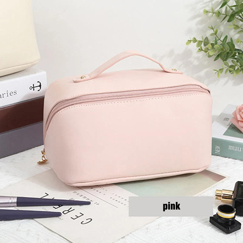 Custom Makeup Bag Large Capacity Luxury Travel PU Leather Cosmetic Bag Waterproof Toiletry Bag