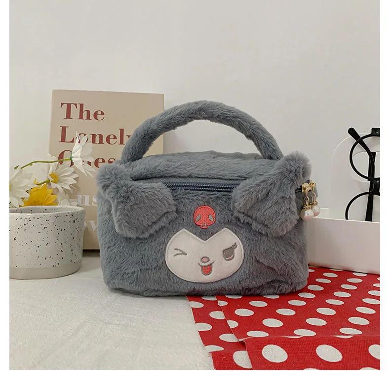 Cute Plush Cartoon Carrying Large Capacity Portable Storage Makeup Bag