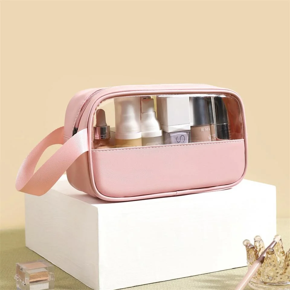 Factory Direct Supply Travel Portable PVC Waterproof Portable Makeup Cosmetic Bag with Zipper