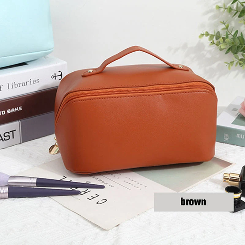 Custom Makeup Bag Large Capacity Luxury Travel PU Leather Cosmetic Bag Waterproof Toiletry Bag