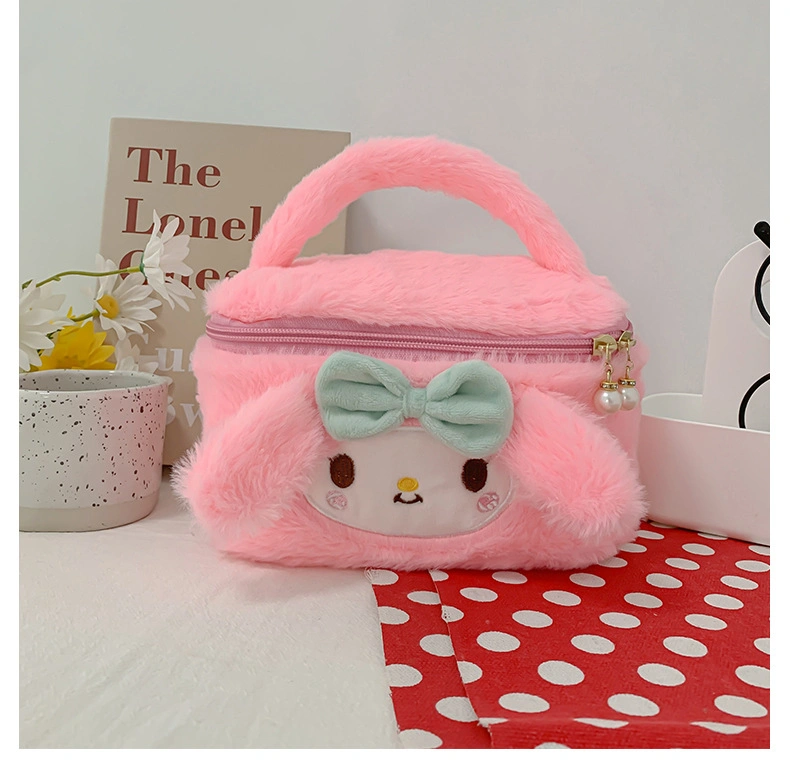 Cute Plush Cartoon Carrying Large Capacity Portable Storage Makeup Bag