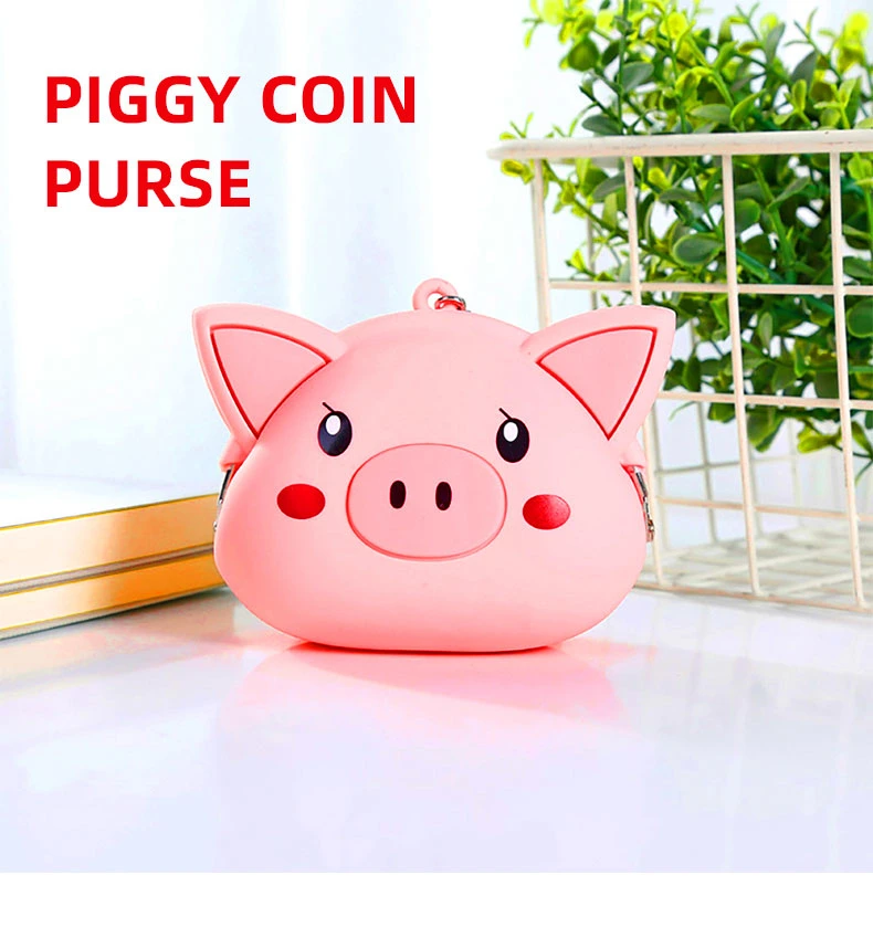 Cute Silicone Key Coin Tray Change Wallet Bag Pouch Case with Zipper Closure