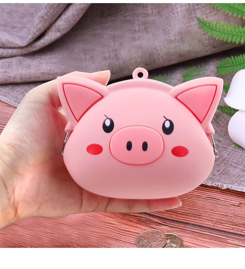 Cute Silicone Key Coin Tray Change Wallet Bag Pouch Case with Zipper Closure