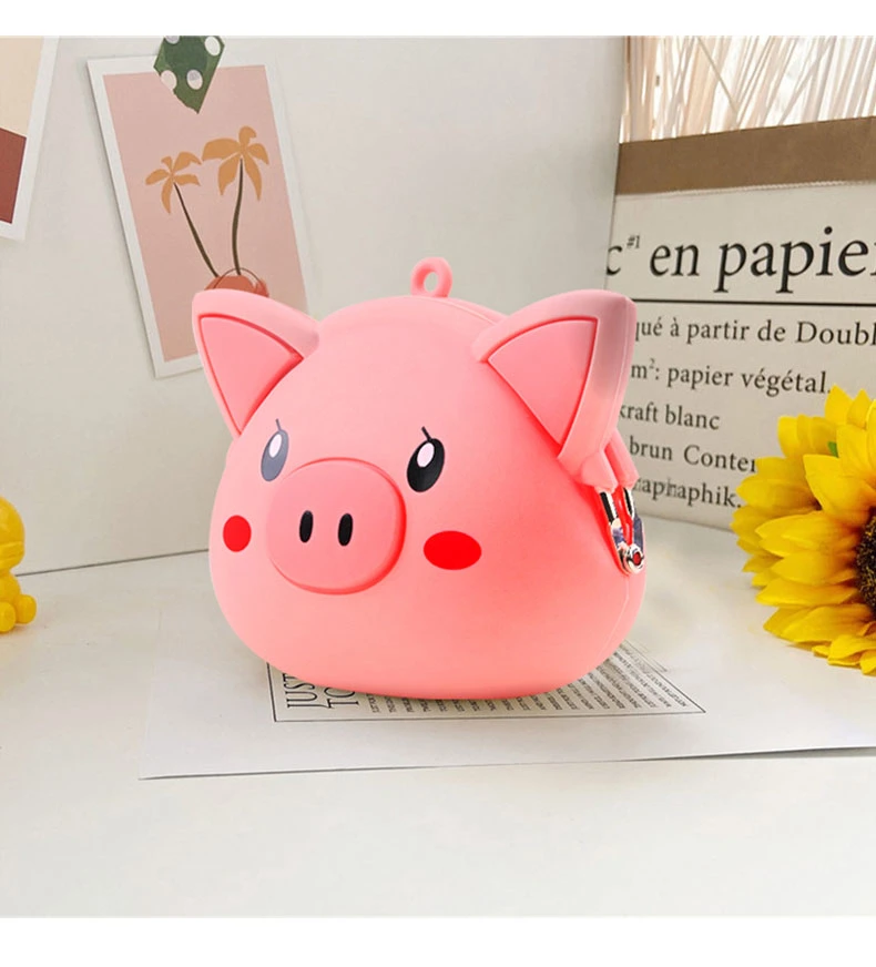 Cute Silicone Key Coin Tray Change Wallet Bag Pouch Case with Zipper Closure