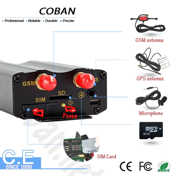 Coban Manufacturer 2g Tk 103 a/B GPS Tracker with Relay to Engine Stop Fuel Monitor Vehicle GPS Tracking System