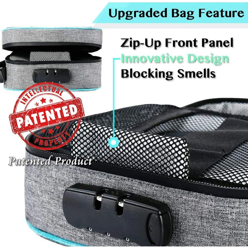 Medical Carbon Weed Stash Smell Proof Bag with Combination Lock