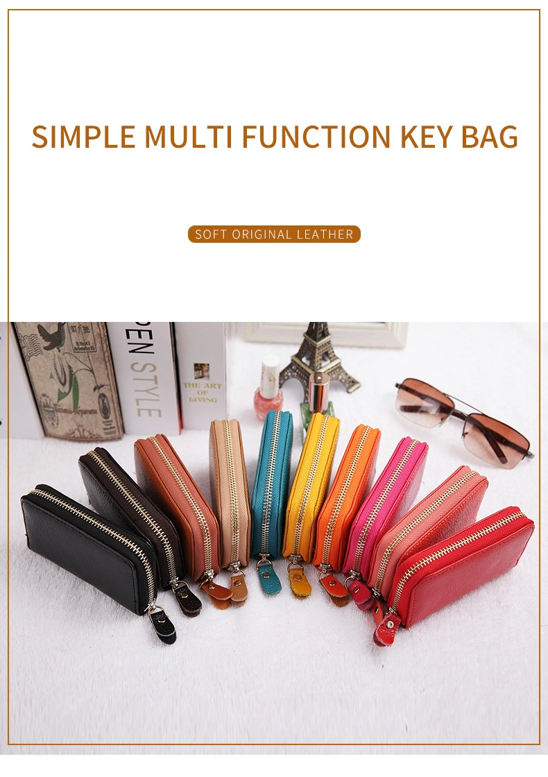 Creative Vintage Fashion Key Chains Men Women Accessories Mini Protective Shell Genuine Leather Car Key Case