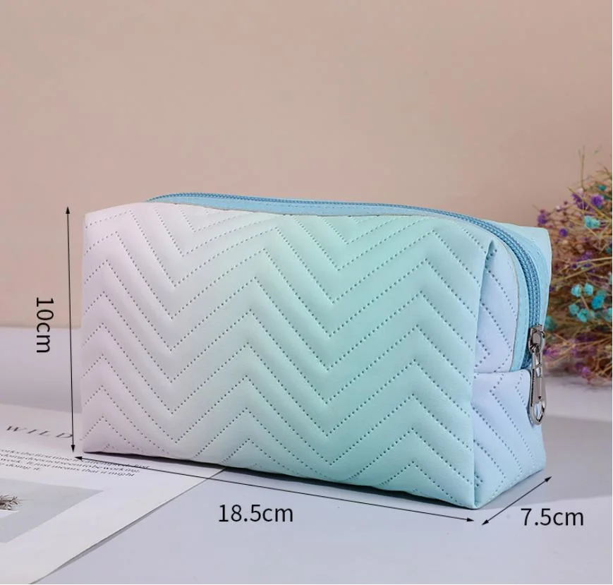 PU Leather Gradient Three-Dimensional Makeup Bag