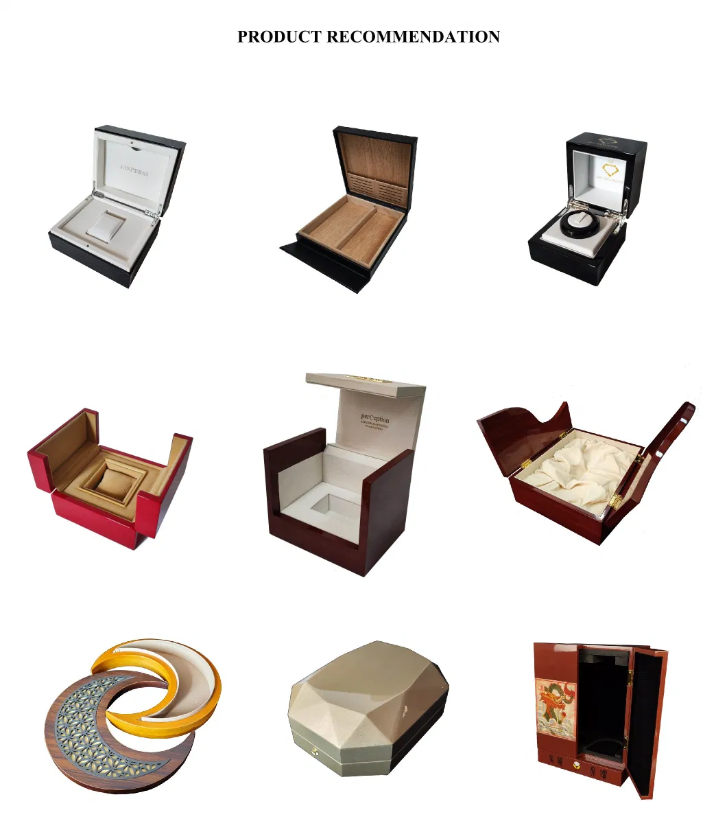 Luxury Custom Logo Popular Wooden Jewelry Packaging Case Wooden Leather with Drawer Storage Gift Jewelry Box in Stock Manufacturer Fob Price