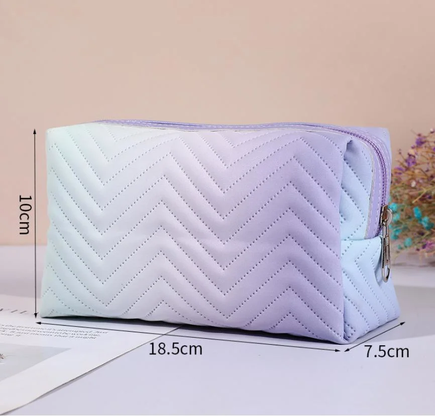 PU Leather Gradient Three-Dimensional Makeup Bag