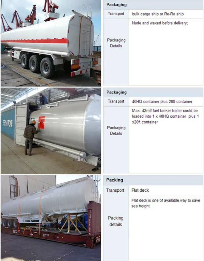 Tri-Axle 45000 Liters Stainless Fuel Oil Tanker Truck Semi Trailer for Sale