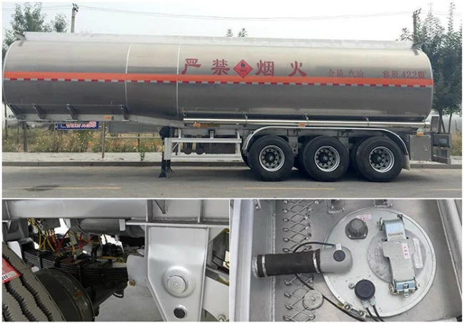 Tri-Axle 45000 Liters Stainless Fuel Oil Tanker Truck Semi Trailer for Sale