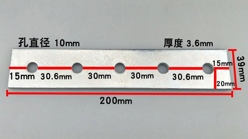 L Connector Seismic Accessories C-Shaped Steel Photovoltaic Bracket Plane Straight Plate Three-Hole Connector L-Type Connection Piece