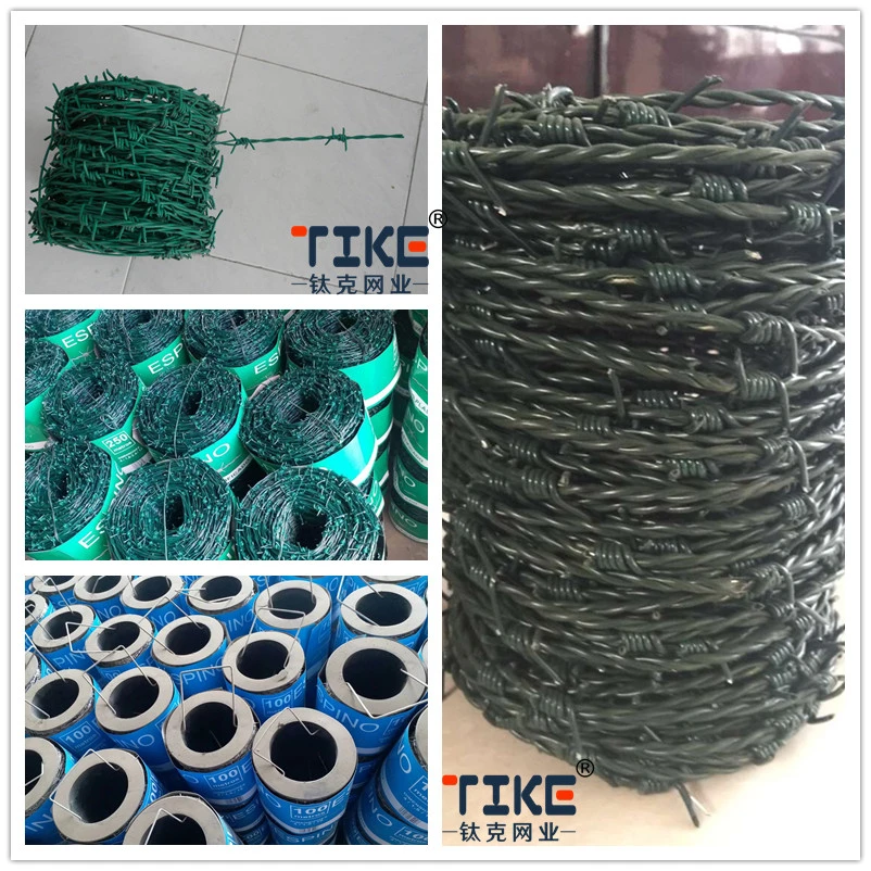 Galvanised Garden Barbed Wire X 15m Coil /3&quot; Heavy Barbed Wire Green