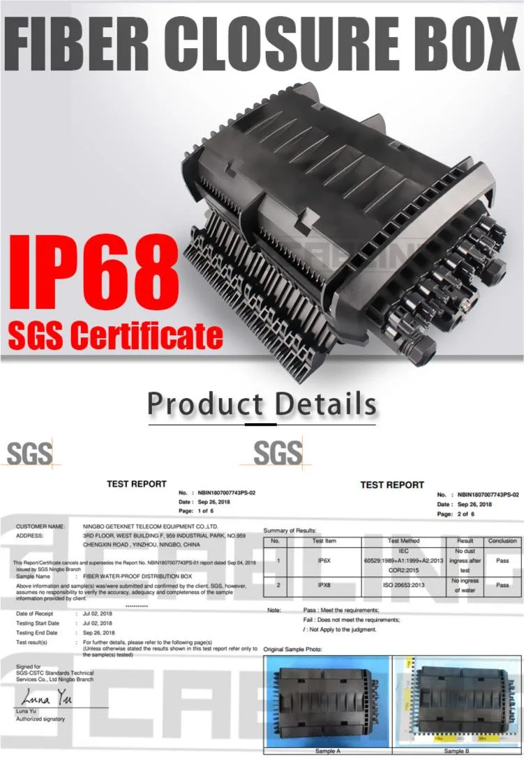 Gcabling Fiber Access Terminal Optical Termination Box Distribution Splice Closure Box