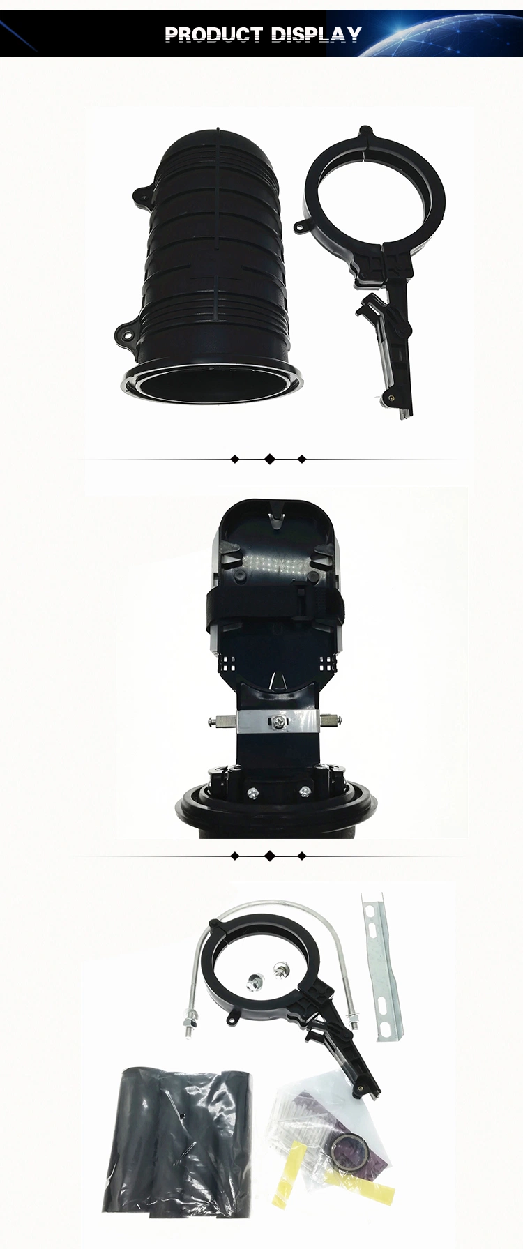 FTTH Aerial 12 24 48 Core Fiber Optic Splice Closure Price Dome Fiber Optic Cable Joint Box