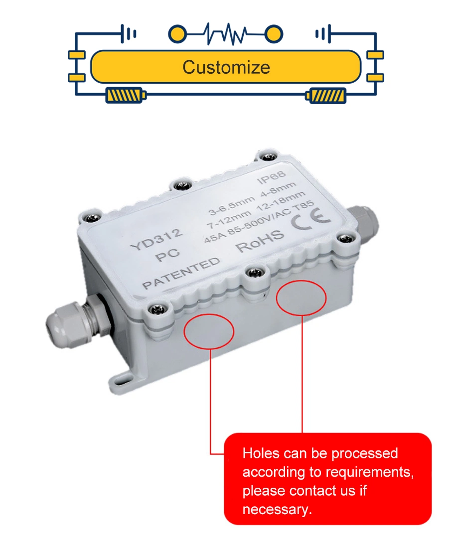 Auto plastic ABS/ PP/ PVC Electrical Terminal Block/Junction Box for E-Bike