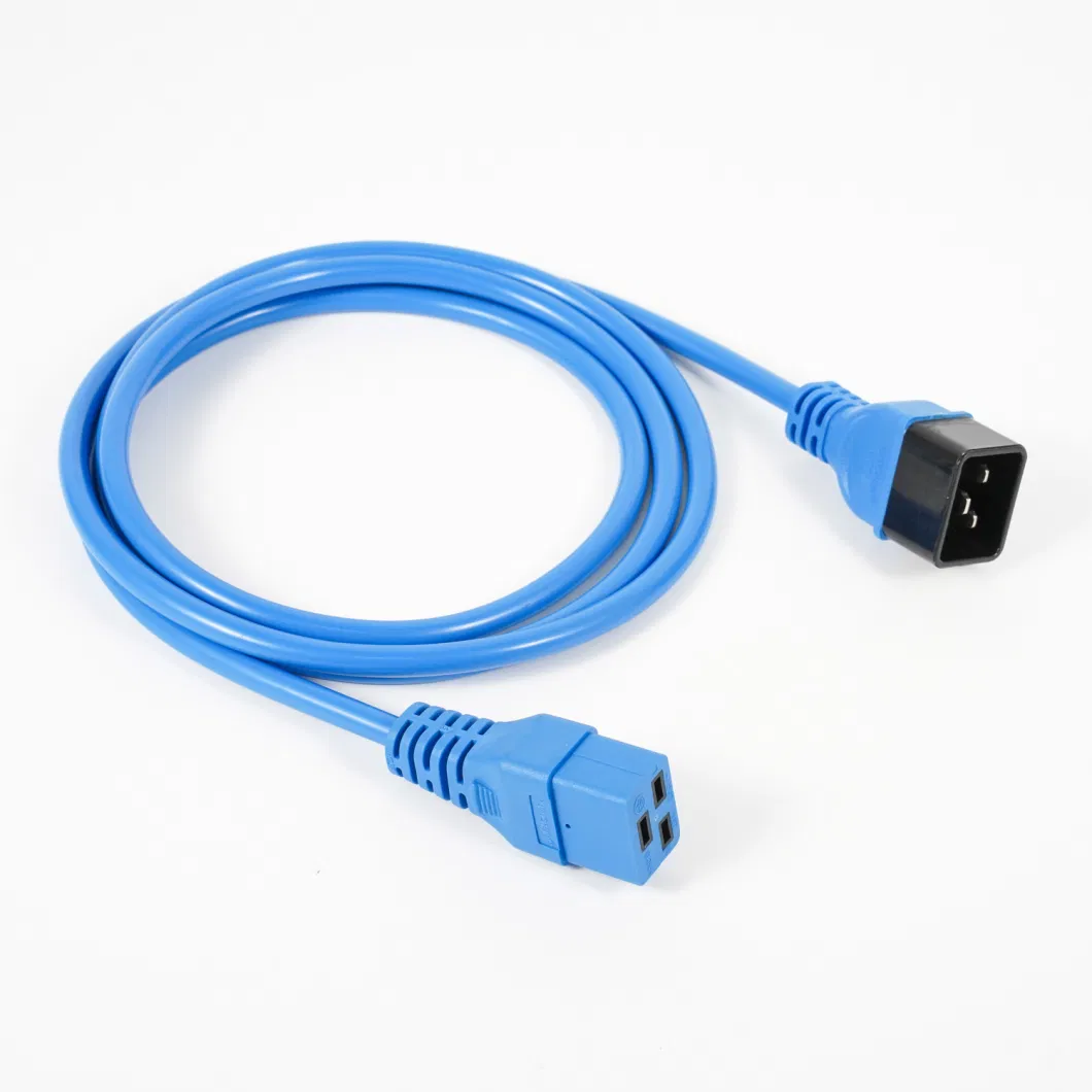 Blue UPS CPU H05VV-F Wire Blue C19 to C20 Power Cord 1.5mm2 1.2m