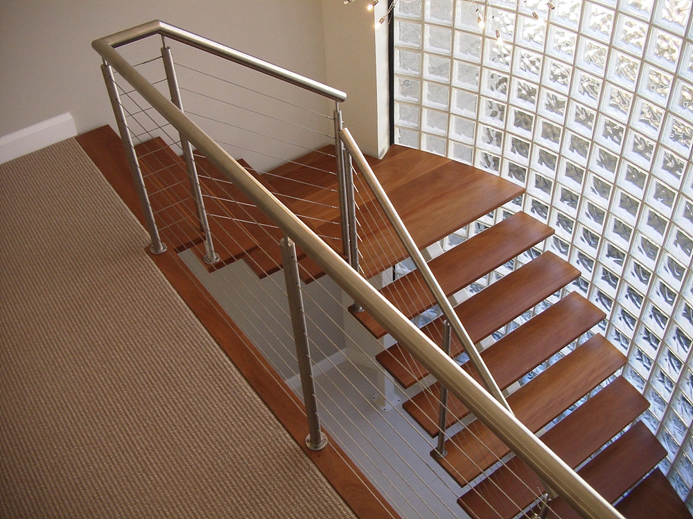 Stainless Steel Railing Post Balcony Side Mounted Cable Wire Stair Railing Balustrade with Railing Post