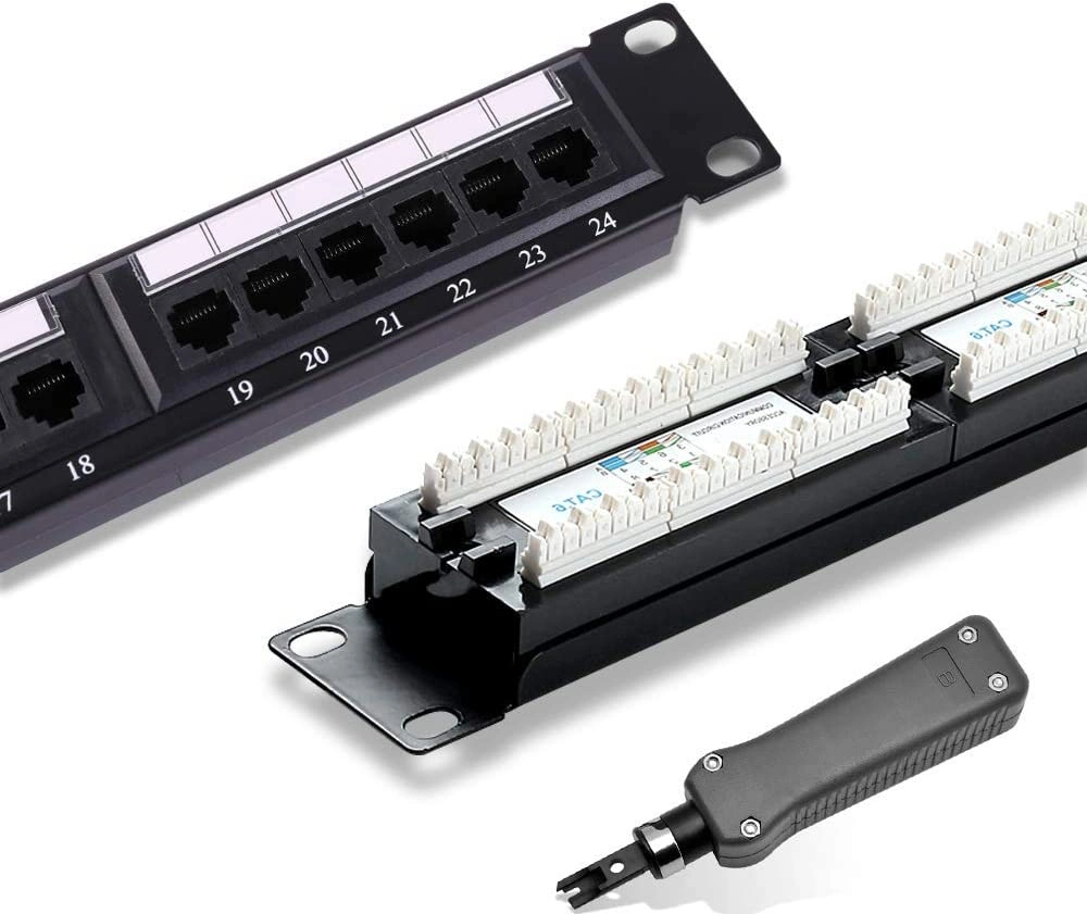 FTP Shielded 90 Degree Right Angel Patch Panel CAT6 CAT6A 24 Port 19 Inch Rack