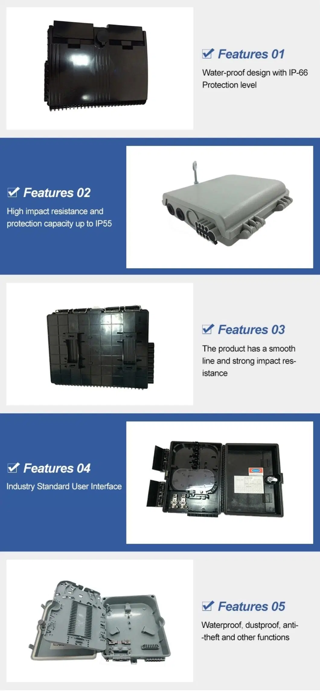 FTTH Pre-Terminated 48 96 144 288 Cores Terminal Enclosure Splicing IP68 Nap/Fat/Fdb/CTO Box Fiber Optic Splice Closures Distribution Box