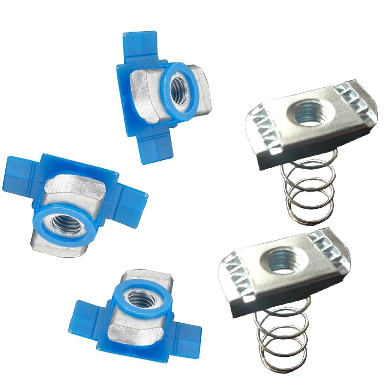 Carbon Steel White Zinc Hot DIP Galvanized M6 M8 M10 M12 Blue Plastic Wing Nut for C Channel Cable Tray Support System Nut